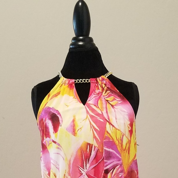 Petite Jlo Cleo Leaf Hi-Low Dress - Picture 3 of 5